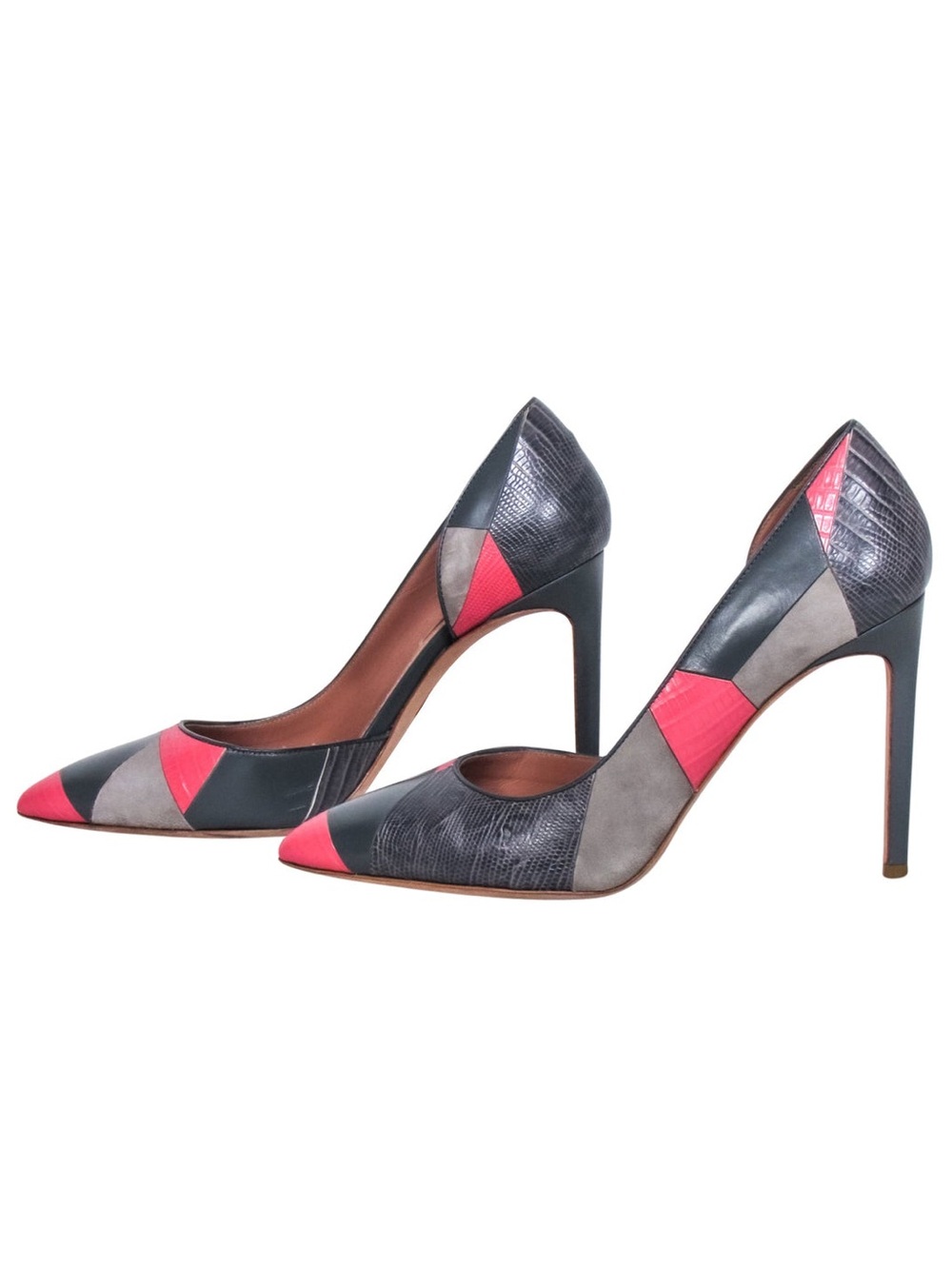 Hugo Boss Gray Pink Intarsia Heels Pumps Size 36